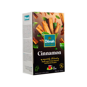 Dilmah Cinnamon Flavored Black Tea Bags, 20 Count - Serendip Delights