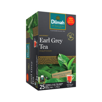 Dilmah Gourmet Earl Grey Black Tea Bags, 25 Count - Serendip Delights