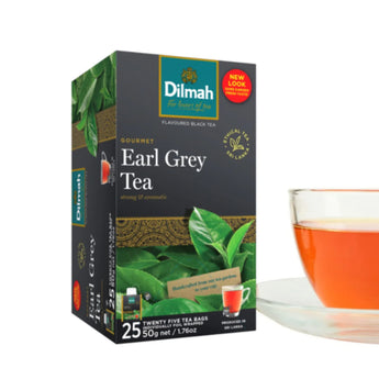 Dilmah Gourmet Earl Grey Black Tea Bags, 25 Count - Serendip Delights