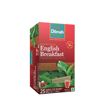 Dilmah Gourmet English Breakfast Black Tea Bags, 25 Count - Serendip Delights