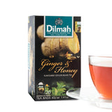 Dilmah Ginger And Honey Flavored Black Tea Bags, 20 Count - Serendip Delights