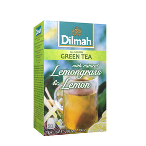 Dilmah Green Tea Bags With Lemongrass & Lemon, 20 Count - Serendip Delights